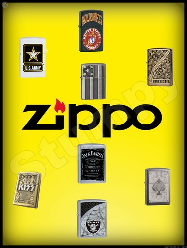 Zippo lighters metal sign x - 9",