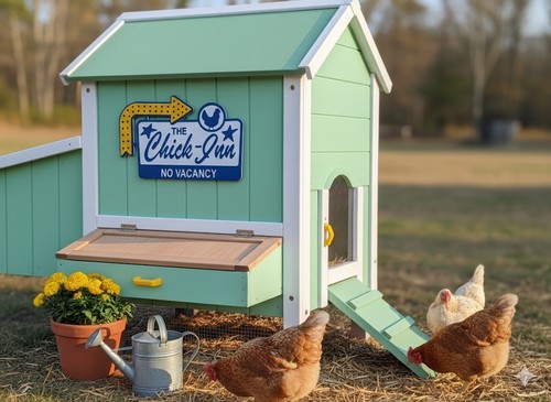 Chicken coop sign the - sign, "the