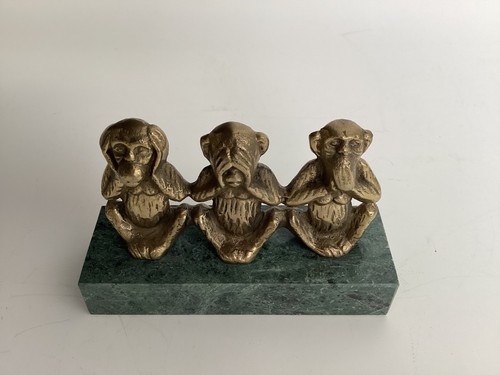 Vintage brass three wise - brass,