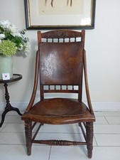 Oak Hall Nursing Chair Stamped WF Shell Design Antique FREE POSTAGE 