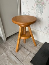 Solid Beech Adjustable Artist/Potters Stool - Retro/Vintage/etc