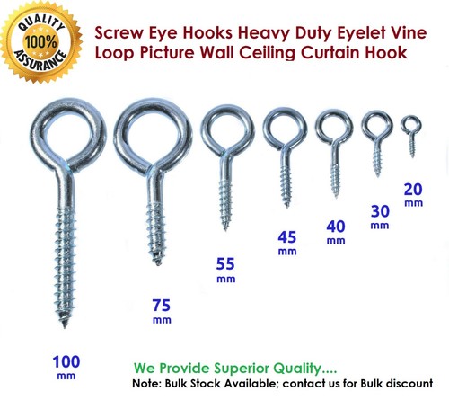 Screw eye hooks heavy duty - eye,