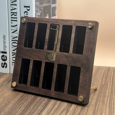 10 Slot Black Walnut Collection Display Case - for Dunhill Lighters