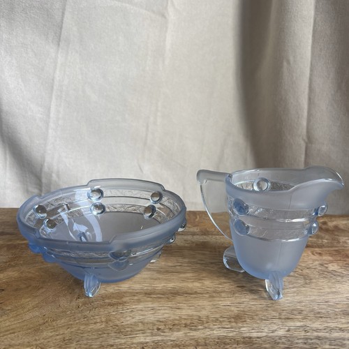 Art deco blue frosted - blue,
