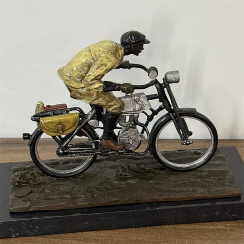 Motorcycle statue bronze - motorcycle,