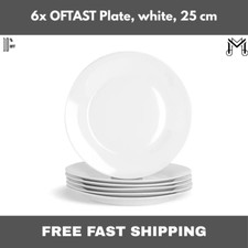 6x IKEA OFTAST White Dinner Plates 25cm – Serving Plate Dinnerware Kitchen SetUK