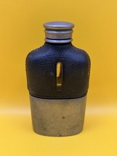 Vintage Hip Flask with Leather