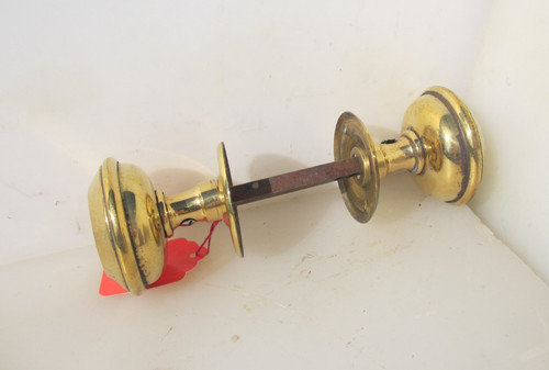 Antique brass door knobs - door,