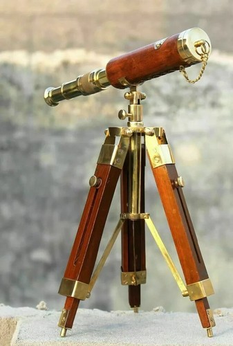 Vintage brass telescope - vintage,