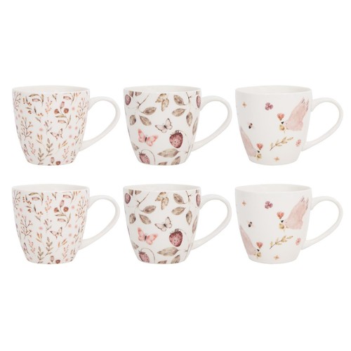 Strawberry floral mug - strawberry,
