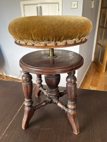 Antique piano vanity stool - piano,