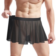 Mens Pleated Mini Skirt Rock