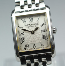 [Near MINT] Raymond Weil Geneve Tank 5873/1 20mm Silver Dial Quartz Womens Watch