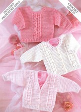 Crochet pattern copy 1365.   Baby cardigans & sweater.  14-20" chest.  DK