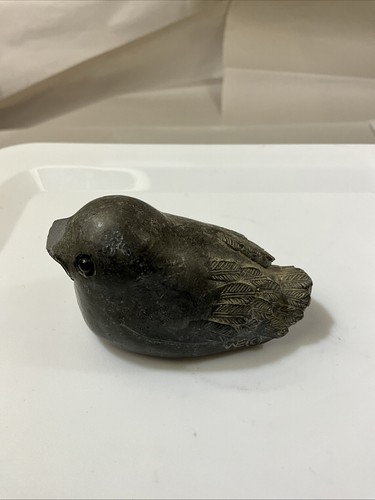 Black soapstone carving bird - soapstone,