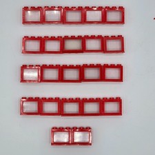 Betta Bilda Windows (22) Red 1960s - With Panes + Bonus Parts – Vintage Toys