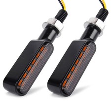 UK Motorcycle Mini LED Turn Signal Indicators Sequential Blinkers M8 Amber Light