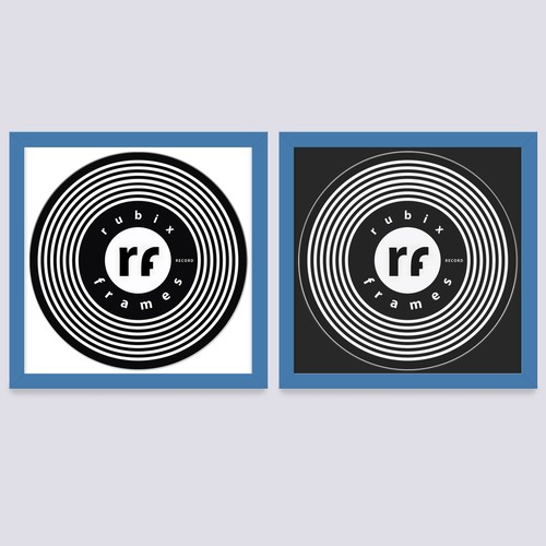Inch record frame black - record,