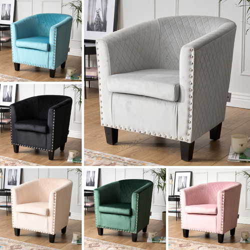 Tub chair velvet arm - chair,