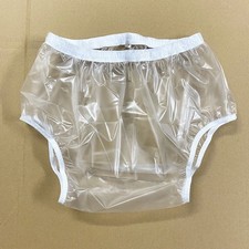 Adult Waterproof Vinyl Incontinence Pants Plastic Knickers Underwear Clear Color
