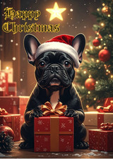 BLACK FRENCH BULLDOG CHRISTMAS