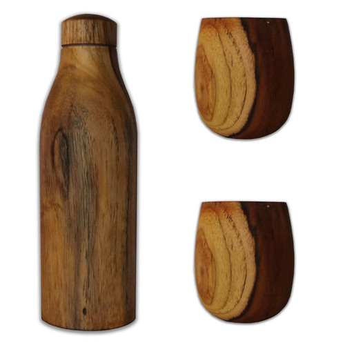 Handmade teakwood water - water, bottle