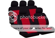 Grange 9Pce Front/Rear Black/Red Seat Covers For Audi A4 Allroad