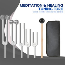 Tuning Fork 5 Set-128Hz,256Hz,512Hz,1024Hz&2048Hz for Healing &Vibration Therapy