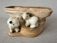 Fab Vintage 50's Early Hornsea Pottery Red Clay Polar Bears Lambs Posy Vase 112