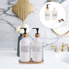  2Pcs Glass Soap Dispensers Lotion Dispensers Bathroom Shampoo Dispensers Glass