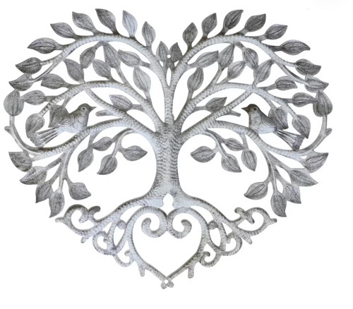 Tree life silver heart - silver,