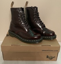 Dr. Martens 1460 Cherry Red Oxford Rub Off Vegan Lace-Up Boots Size Uk 3 Eur 36