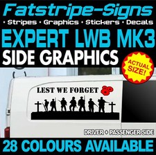 to fit PEUGEOT EXPERT MK3 LWB L2 LEST WE FORGET UK GRAPHICS STICKERS CAMPERVAN