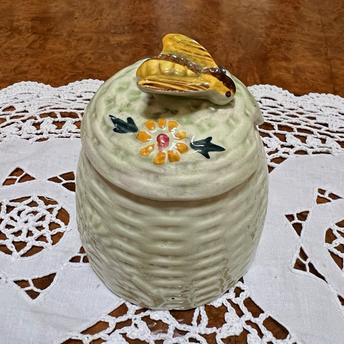 Ceramic honey pot dispenser - honey,