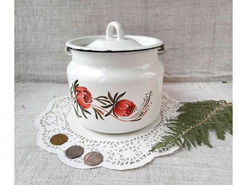 Without lid vintage enamel - without,