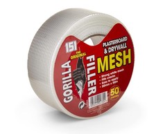 Gorilla Filler Plasterboard & Drywall Mesh Tape 50m x 50mm Fills Cracks GF200