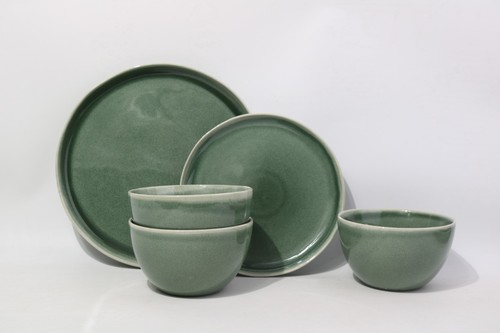 12pc reactive glaze green - 12pc,