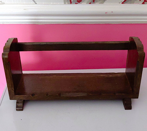 Antique oak wooden trough book - antique,