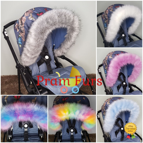 Luxury pram hood fur trim - luxury,