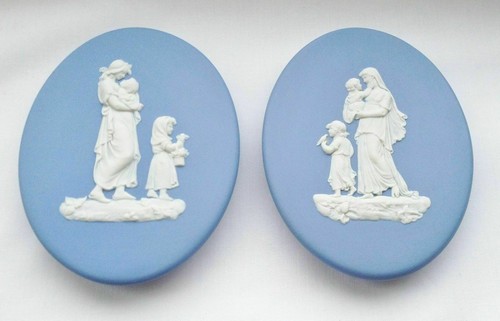 Wedgwood blue jasperware pram - blue,
