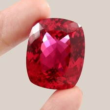 Museum Grade Natural Flawless Burma Ruby Loose Cushion Gemstone Cut 30x24 MM