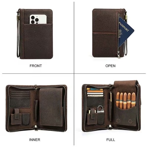 Leather cigar case holder - case,