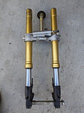 11-24 SUZUKI GSXR750 GSXR 750 FRONT END FORKS TRIPLE TREE CLAMP FORK TUBES #0291