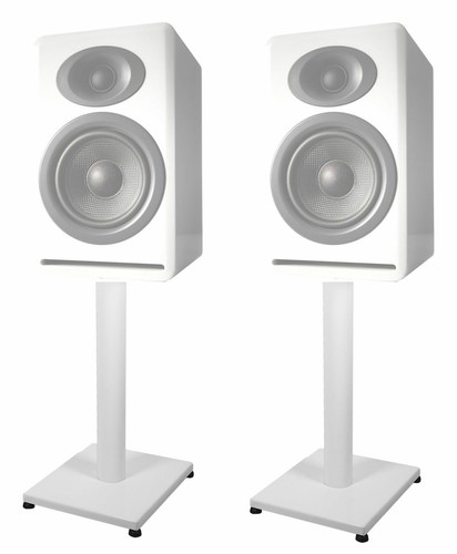 Pair steel white stands - 21”,
