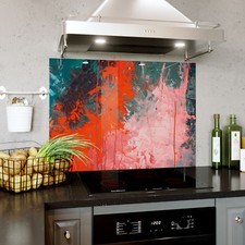 Glass Splashback Kitchen Tile Cooker Panel ANY SIZE Abstract Paint Splash  0375