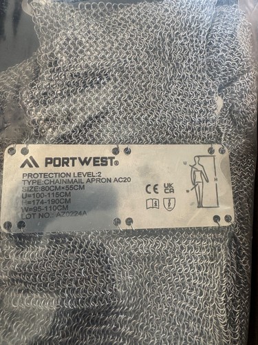 Portwest ac20 chainmail apron - chainmail,