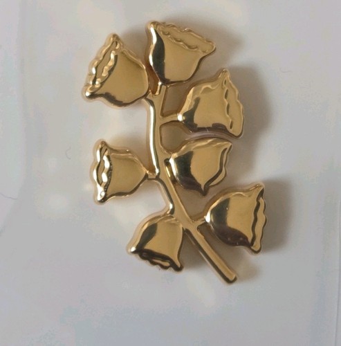 Dior gold tone flower brooch - gold,