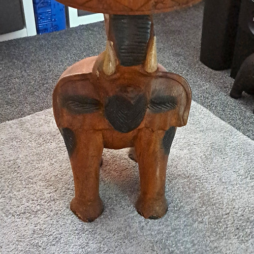 Handcarved wooden elephant - handcarved,