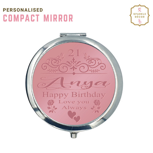 Personalised compact mirror - personalised,