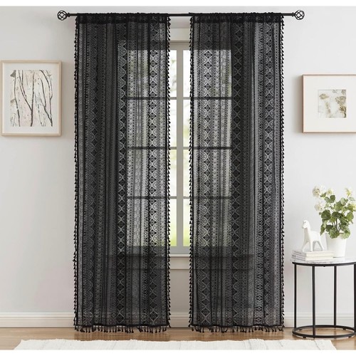 Boho sheer lace window - boho,